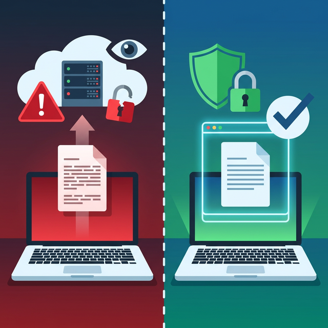 Browser-based vs server-based processing